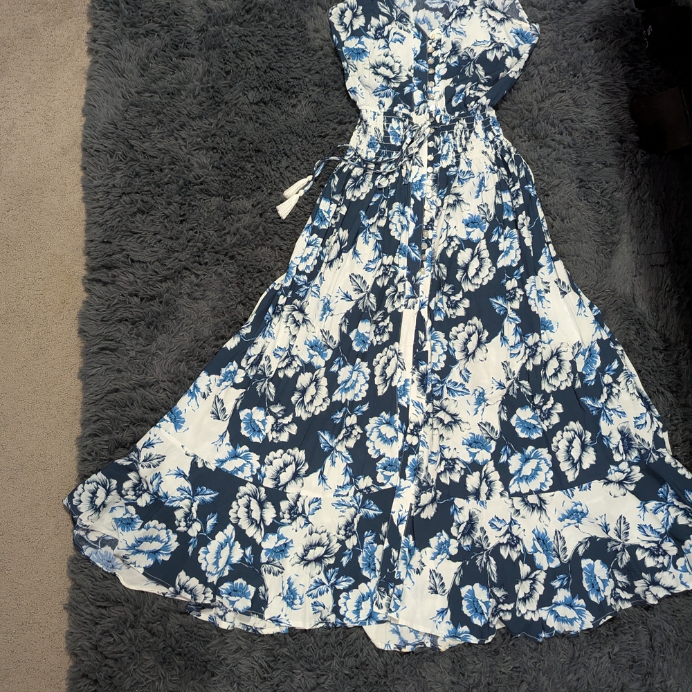 Vici Blue and White Floral Dress